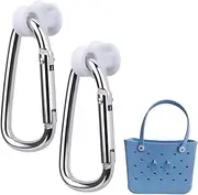 Wgudzpj 2Pcs Inserts Hooks Keychain Accessories for Bogg Bag and Simply Southern Tote, Key Holder for Bogg Bags Keychain(White)