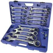 Metric MM Combination Ratchet Spanner Set 8mm - 32mm 20pc Set + Adaptors