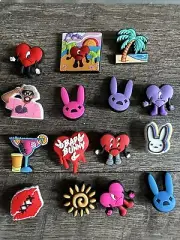 15 Pcs Bad Bunny Shoe Charms For Crocs