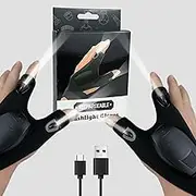 Botiliceer LED Flashlight Gloves, Rechargeable with USB, Waterproof Light Tool for Reading Camping Fishing Repairing