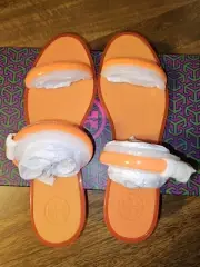 Tory Burch Two Band Jelly Slide Sandal - Poppy Coral Size 7