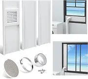 LBG Products Dryer Vent Window Kit with Weather-proof Louvered Vent Cover for 4" Diameter Dryer Vent Hose,Adjustable Window Seal Plates Kit for Sliding Windows and Hung Windows,Up to 47 inches