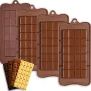 Chocolate Mold Dubai 4 P Silicone Brown Non-stick Modern Easy Clean Square Small
