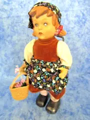 Alpine Girl - Handpainted Bisque Porcelain w/Moveable Limbs - Like Hummel - NIB
