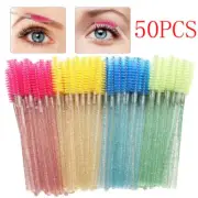 50Pcs Disposable Eyelash Brushes Mascara Wands Eyebrow Lash Spoolie Applicator