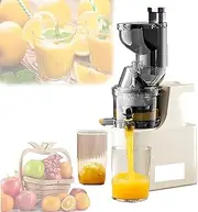 Cold Press Juicer,Juice Extractor Vegetable And Fruit,7cm Large Feeding Trough,97% Pure Juice,5s Fast Juice Delivery,300w Slow Chewing Juicer,Easy To Clean,White