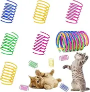 ISMARTEN Cat Spring Toys 60 Pack, Colorful Springs Cat Toys Interactive Cat Toy Plastic Coil Spiral Springs Creative Cat Toy to Kill Time and Keep Fit Heavy Plastic Spring for Indoor Cats Kitten Toys