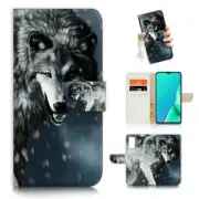 ( For Vivo Y22s ) Wallet Flip Case Cover AJ23485 Snow Wolf
