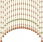 Beaded Curtain Beads, Peach Wood Gourd Bead Curtain Retro Door String Curtain Wood Beaded Curtain for Doorway Room Divider Fly Screen (Color : Brown, Size : 51)