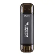 Transcend ESD310C 512 GB Portable Solid State Drive - External - Black - Desktop PC, Gaming Console, Notebook, Smartphone Device Supported - USB Type
