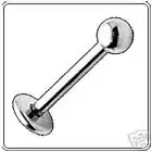LABRET 14g x 8mm BALL 4mm LIP PIERCING STUD RING BAR STEEL