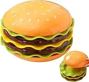 Plates and Bowls Set | Stackable Burger Plate Set, Starter Dessert Snack Plate, Burgers Shape Stackable Ceramic Dinnerware for Parties & Wedding