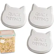 Pet Food Blocks - 3X Reusable Cats Food Moisture Absorbers | Food Preservation Dryer Tablets | Cute Cat Head Moisture Absorber For Small Drying Pet Food Storage