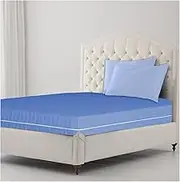 Stripe Mattress Protector Cover, 360° Fully Fitted Encasement, Zipper Closure, Anti Allergy, Breathable, Anti Bed Bug & Dust Mite, Easy Care, Machine Washable (Blue, Super King)
