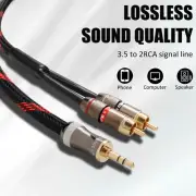 OFC Audio Cable Jack 3.5mm To 2 RCA Audio Cable PC Amplifier Interconnect Line