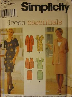 7107 Uncut Simplicity SEWING Pattern Misses Dress Top Skirt SEW OOP FF NEW NOS