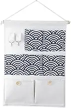 JSEIAJB 3/7 Storage Bag Wall Door Waterproof Hanging Bathroom Linen Cotton Sundries Folding Storage Bag(white-Dinosaur Doodle4)