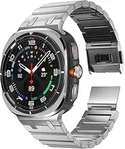 VeveXiao 100% Pure Full Titanium Band Compatible with Samsung Galaxy Watch 7 Ultra 47mm Band, Adjustable Titanium Links with Magnetic Clasp Connectors DLC for Men Women Wristband