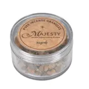 Majesty Incense Myrrh 1.5 oz Container 100 pct Natural Resin Granules Pack of 6