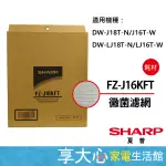 【SHARP夏普】原廠 黴菌濾網 FZ-J16KFT 適用 DW-J18T-N J16T-W LJ18T/16T