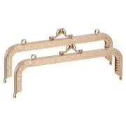 Metal Purse Frames, 8.1" 2Pcs Kiss Lock Clasp Frame for Coin Purses DIY, Gold