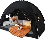 Twin Size Bed Canopy Bed Tents Dream Tent on Bed Privacy Space Blackout Sleeping Tents Indoor Breathable Portable Cottage Drafty Room Floor Bed Tents (Large Black)
