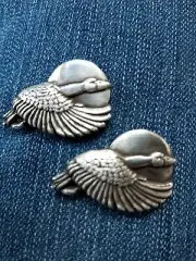 Lot of 2 Geese Conchos With Screws Hunting