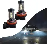 jokormo Pack-2 Car H11-80W LED Fog Lamp, Anti-fog Super Bright High Power Decoding Driver Light Bulb, DC12-24V Waterproof Plug and Play Bulb Replacement, Universal Lighting Accessory for Car (White)