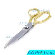 8" Tailor Scissors Gold Sewing Dressmaking Leather Fabric Shears Craft Cutting