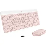 Logitech MK470 Keyboard & Mouse - USB Wireless RF 2.40 GHz Keyboard - Keyboard/Keypad Color: Rose - USB Wireless RF Mouse - Optical - 1000 dpi - 3 -