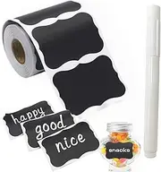 Chalkboard Labels - 300 Pieces Waterproof Reusable Chalkboard Stickers with 1 White Pen for Mason Jars, Party Decorations, Craft Room, Weddings, Storage, Organizing Your Home and Kitchen (2 Rolls)