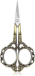 Professional Manicure Scissors, EBANKU Vintage Stainless Steel Cuticle Precision Beauty Grooming for Nail, Facial Hair, Eyebrow, Eyelash, Nose Hair (Bronze)