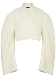 A.W.A.K.E Mode Cropped Woven Jacket - Ivory - S (UK8-10 / S) S (UK8-10 / S)