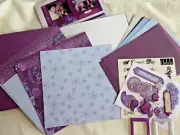 Creative Memories Purple Paisley Paper Album Kit Mats Stickers DieCuts Scrapbook