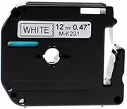 ExtraPrint 1 Pack Compatible Label Tape Replacement for Brother M-K231 MK231 for Brother P-Touch PT-55 PT-65 PT-70 PT-80 PT-90 12mm x 8m Black on White
