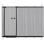 riin Extra Tall 150cm Baby Pet Security Gate Metal Safety Guard Tension Pressure Mounted for Children Dog Kitten Adjustable Width Range 195-205cm Largest Gap Between Bars 42mm Model B444 Black