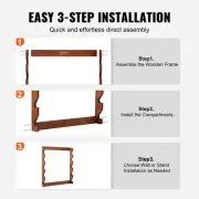 Wooden Wall Mount Gun Rack for 5 Rifles Shotguns Heavy Duty Storage Display