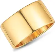 [RLMOON] 18K Gold or Silver Plated Wide Band Rings 12MM Thumb Ring for Women Men Thick Simple Plain Band Ring High Polished Comfort Fit Size 6-11