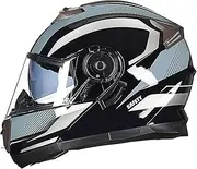 Motorcycle Helmet Modular Helmet Full Face Helmet ECE/DOT Certified Full Face Helmet Flip-Up Locomotive Helmet Crash Helmet Moped Helmet Full Face Helmet G,L=58-59CM