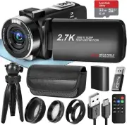 2.7K Video Camera Camcorder UHD 48MP WiFi IR Night for YouTube18X Digital Zoom