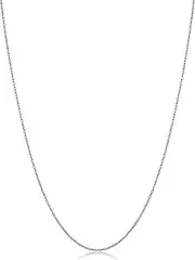 [Kooljewelry] 14k White Gold Rope Chain Barely-there Necklace (0.7 mm, 0.9 mm, 1 mm or 1.3 mm) - Thin And Lightweight