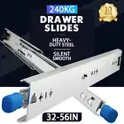 Heavy Duty Drawer Slides Locking Full Extension Runners Trailer RV Fridge 240KG