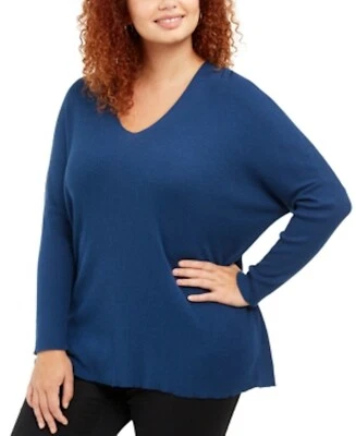 Anne Klein Plus Size Ribbed V-Neck Sweater Size 2X/3X