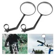2 Pack Plastic Convex Mirror Bike Mirrors Handlebar Rearview for