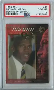 PSA 10 MICHAEL JORDAN 1999 2000 SPX DECADE OF MJ PULSAR REFRACTOR J5 CARD ✨