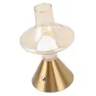 Cordless Bedside Lamp Iron Optical Glass Battery Operated Table Lamp Dimmable
