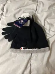 kids Champion toboggan and gloves