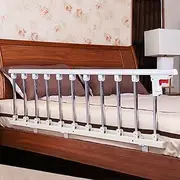 Bed Guard Rail for Elderly Adults Foldable, Adults Assist Handle Bed Railing Hospital Metal Grip Bumper Bar, Height 50Cm, Silver White/9-Speed (11)