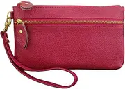 [Vogbel] Women's Wristlet Leather Clutch Wallet with Strap