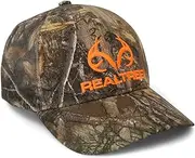 Edge Blaze Logo Camo Mesh Trucker Cap Hat Snapback Wicking Sweatband Low-Mid Profile Structured Precurved Visor Camouflage Cap Hat, Realtree